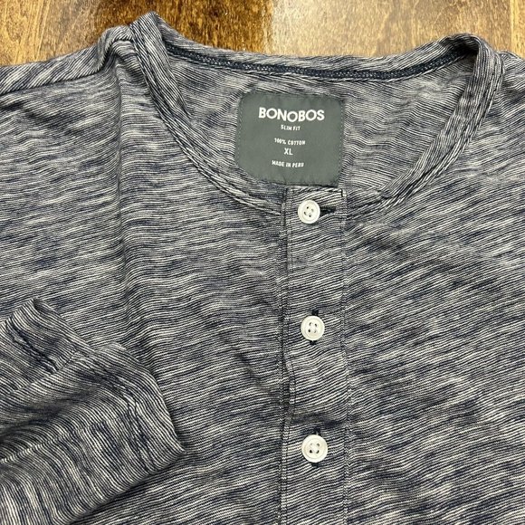 Bonobos Shirt Men’s XL Slim Fit Henley Long Sleeve Modern Preppy - Picture 1 of 5